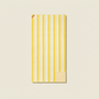 Yellow and white striped towel on a white background