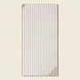 Striped towel with a pink border on a white background